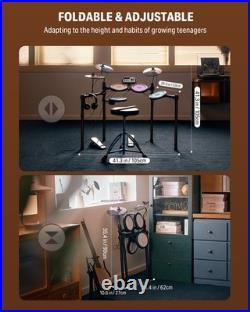 Donner DED-70L Electric Drum Set illuminated Lighted Mesh Pad + Throne Headphone Donner DED-70L Electric Drum Set illuminated Lighted Mesh Pad + Throne Headphone