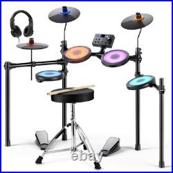 Donner DED-70L Electric Drum Set illuminated Lighted Mesh Pad + Throne Headphone Donner DED-70L Electric Drum Set illuminated Lighted Mesh Pad + Throne Headphone