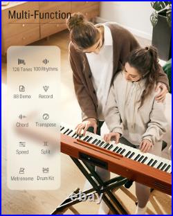Donner DEP-1S Piano Keyboard 88 Keys Bluetooth Record Chord With Stand Pedal