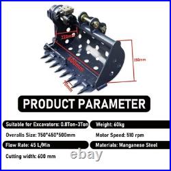 Excavator Hydraulic Hedge Mowing Bucket Attachment for Diggers Free Shipping USA