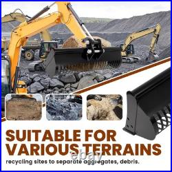 Excavator Screening Bucket, 23.6/31.5 inch Riddle Bucket for Soil & Rock