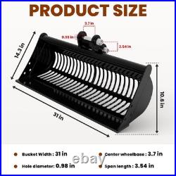 Excavator Screening Bucket, 23.6/31.5 inch Riddle Bucket for Soil & Rock