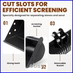 Excavator Screening Bucket, 23.6/31.5 inch Riddle Bucket for Soil & Rock