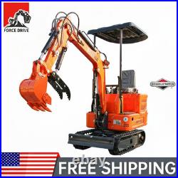 FREE SHIPPING 1Ton Mini Excavator B&S 13.5Hp Engine Hydraulic System Crawler EPA