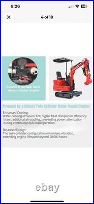 FREE SHIPPING 2025 2 Ton New Mini Excavator EPA certified USA KUBOTA Diesel D902