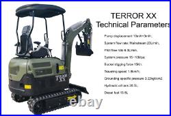 FREE SHIPPING 2025 2 Ton New Mini Excavator, KUBOTA D902 Diesel Engine 16 hpOpen