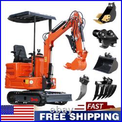 FREE SHIPPING Mini Excavator 1 Ton 13.5HP B&S Engine Track Digger + Attachments