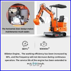 FREE SHIPPING Mini Excavator 1 Ton 13.5HP B&S Engine Track Digger + Attachments