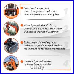 FREE SHIPPING Mini Excavator 1 Ton 13.5HP B&S Engine Track Digger + Attachments