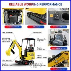 FREE SHIPPING Mini Excavator Kubota D722 Engine Side Swing with 11 attachments