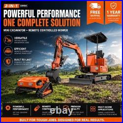 FREE SHIP 1T Mini Excavator 13.5HP B&S Gas Engine 9HP Remote Control Lawn Mower