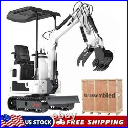 FREE SHIP 1T Mini Excavator Hydraulic Thumb B&S Gas Tracked Digger Unassembled