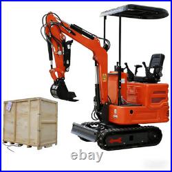 FREE SHIP 1Ton Mini Excavator B&S 13.5HP Crawler Tracked Hydraulic Thumb Digger