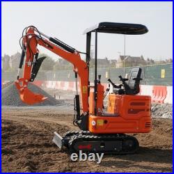 FREE SHIP 1Ton Mini Excavator B&S 13.5HP Crawler Tracked Hydraulic Thumb Digger