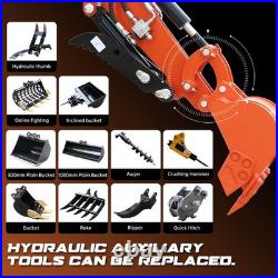 FREE SHIP 1Ton Mini Excavator B&S 13.5HP Crawler Tracked Hydraulic Thumb Digger