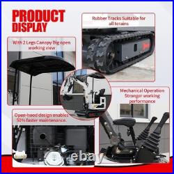FREE SHIP 1 Ton Mini Excavator With Hydraulic Thumb, Bucket, B&S EPA Engine US