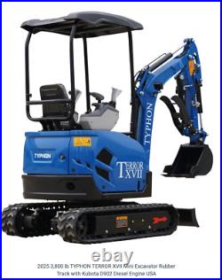 FREE SHIP 2025 New Mini Excavator Crawler EPA certified USA KUBOTA Diesel D902