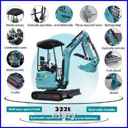 FREE SHIP 2.5T Mini Excavator Kubota D902 Pilot Control Side Swing Unassembled