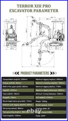 FREE SHIP Mini Excavator 1.3 Ton 22.1hp Mini Digger Crawler Gas HONDA EPA Engine FREE SHIP Mini Excavator 1.3 Ton 22.1hp Mini Digger Crawler Gas HONDA EPA Engine