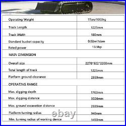 FREE SHIP Mini Excavator 1 Ton Digger 13.5hp Gas Tracked Crawler B&S EPA Engine FREE SHIP Mini Excavator 1 Ton Digger 13.5hp Gas Tracked Crawler B&S EPA Engine