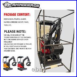 FREE SHIP Mini Excavator Digger Tracked Crawler with Canopy with Thumb Holder