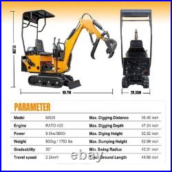 FREE SHIP Mini Excavators For Sale 0.8Ton Mini Digger 13.5HP EPA Engine