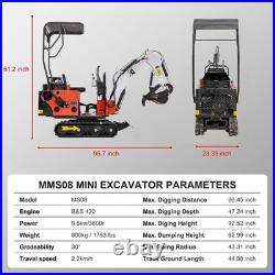 FREE SHIP&UNLOAD Mini Excavator 1Ton Excavator 13.5hp B&S Gas EPA Engine