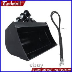 Findmall 600mm Tilting Bucket Attachment For Mini Excavators Heavy-Duty Steel