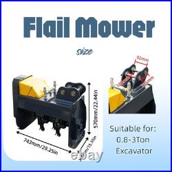 Flail Mower Attachment Hydraulic Mowing with Oil Pipe for Mini Excavator