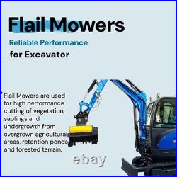 Flail Mower Attachment Hydraulic Mowing with Oil Pipe for Mini Excavator