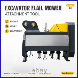 Flail Mower Attachment Hydraulic Mowing with Oil Pipe for Mini Excavator