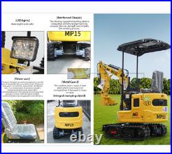 Free Delivery MACHPRO New 1 Ton Mini Excavator EPA engine 11.6hp Tracked Crawler