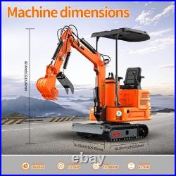 Free Ship 13.5HP Mini Excavator 1 TON B&S EPA Engine Whit Hydraulic Thumb Digger