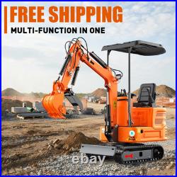 Free Ship 13.5HP Mini Excavator 1 TON B&S EPA Engine Whit Hydraulic Thumb Digger