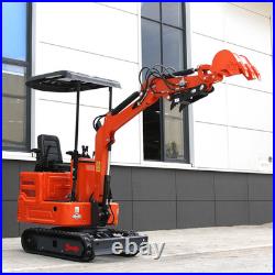 Free Ship 13.5HP Mini Excavator 1 TON B&S EPA Engine Whit Hydraulic Thumb Digger