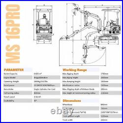 Free Ship 1.6T Mini Excavator B&S Hydraulic Pilot /10 Attachments/Side Swing Free Ship 1.6T Mini Excavator B&S Hydraulic Pilot /10 Attachments/Side Swing
