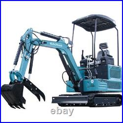 Free Ship 1.8 Ton Mini Excavator Digger Hydraulic Thumb Pioneer Kubota Diesel