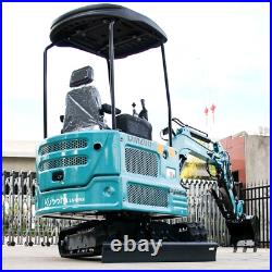 Free Ship 1.8 Ton Mini Excavator Digger Hydraulic Thumb Pioneer Kubota Diesel
