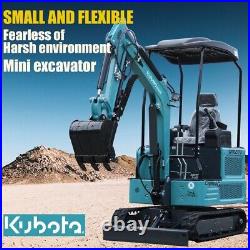 Free Ship 1.8 Ton Mini Excavator Digger Hydraulic Thumb Pioneer Kubota Diesel
