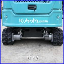 Free Ship 1.8 Ton Mini Excavator Digger Hydraulic Thumb Pioneer Kubota Diesel