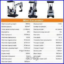 Free Ship Mini Excavator B&S EPA Engine 1Ton Digger 13.5hp Gas Tracked USA Stock Free Ship Mini Excavator B&S EPA Engine 1Ton Digger 13.5hp Gas Tracked USA Stock