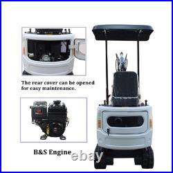 Free Ship Mini Excavator Hydraulic Thumb Clamp White Diggers with B&S Engine