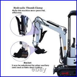 Free Ship Mini Excavator Hydraulic Thumb Clamp White Diggers with B&S Engine