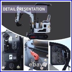 Free Ship Mini Excavator Hydraulic Thumb Clamp White Diggers with B&S Engine