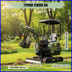 Free Ship TYPHON Terror XIII 1.3 Ton Mini Excavator 13 Attachments Forklift Rake Free Ship TYPHON Terror XIII 1.3 Ton Mini Excavator 13 Attachments Forklift Rake