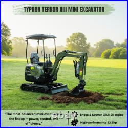 Free Ship TYPHON Terror XIII 1.3 Ton Mini Excavator 13 Attachments Forklift Rake Free Ship TYPHON Terror XIII 1.3 Ton Mini Excavator 13 Attachments Forklift Rake