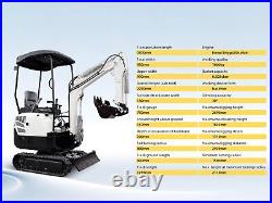 Free Shipping 1500kg Mini Crawler Excavator Small Digger with Gas Engine