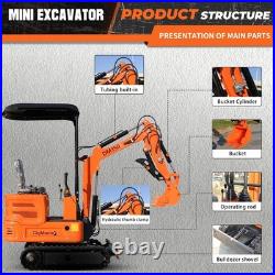 Free Shipping 1-Ton Mini Excavator 13.5HP B&S EPA Gas Engine, Hydraulic Digger