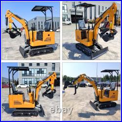 Free Shipping 1 ton 13.5HP Mini Excavator with Retractable Crawler Free Thumb