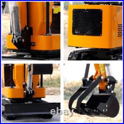 Free Shipping 1 ton 13.5HP Mini Excavator with Retractable Crawler Free Thumb